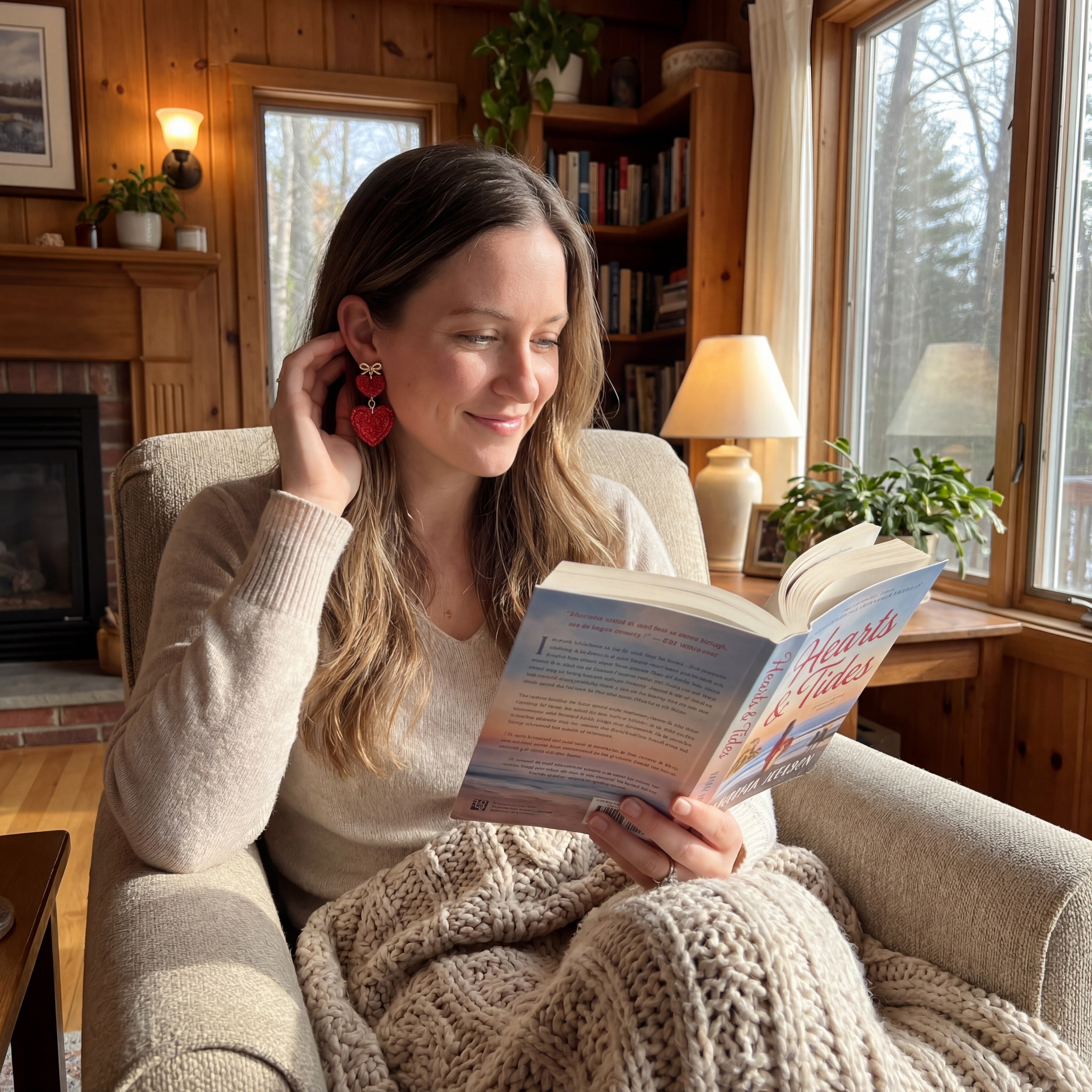 Double Heart Dangle Earrings SV1
