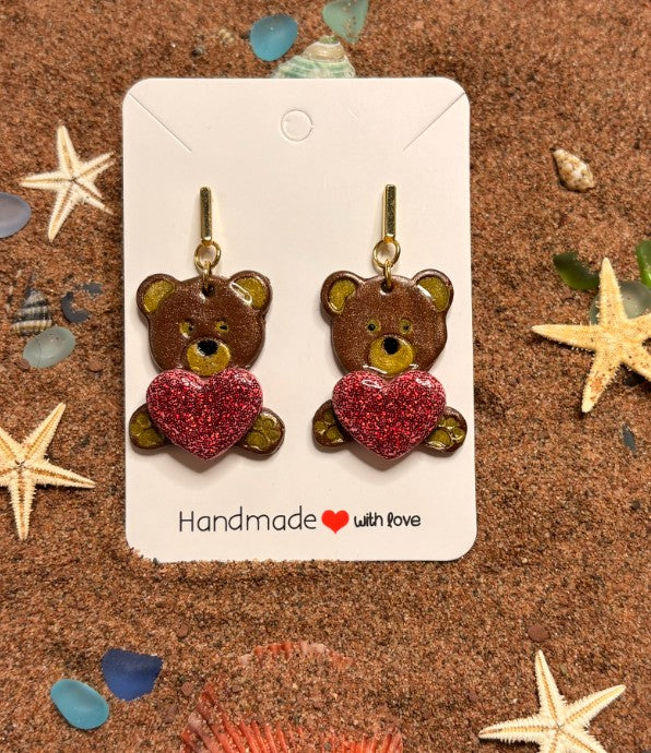 Teddy Bear Love Drop Earrings SV10